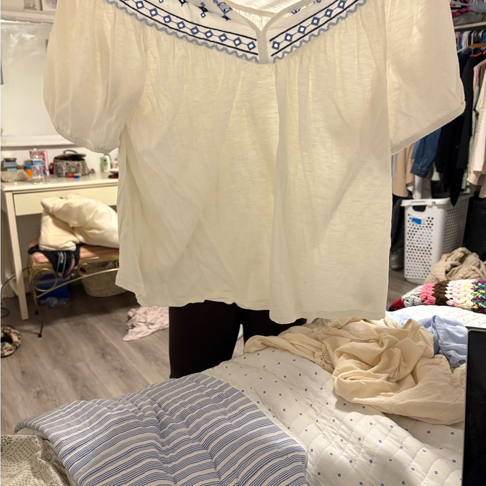 Lucky Brand Cream/Tan Top